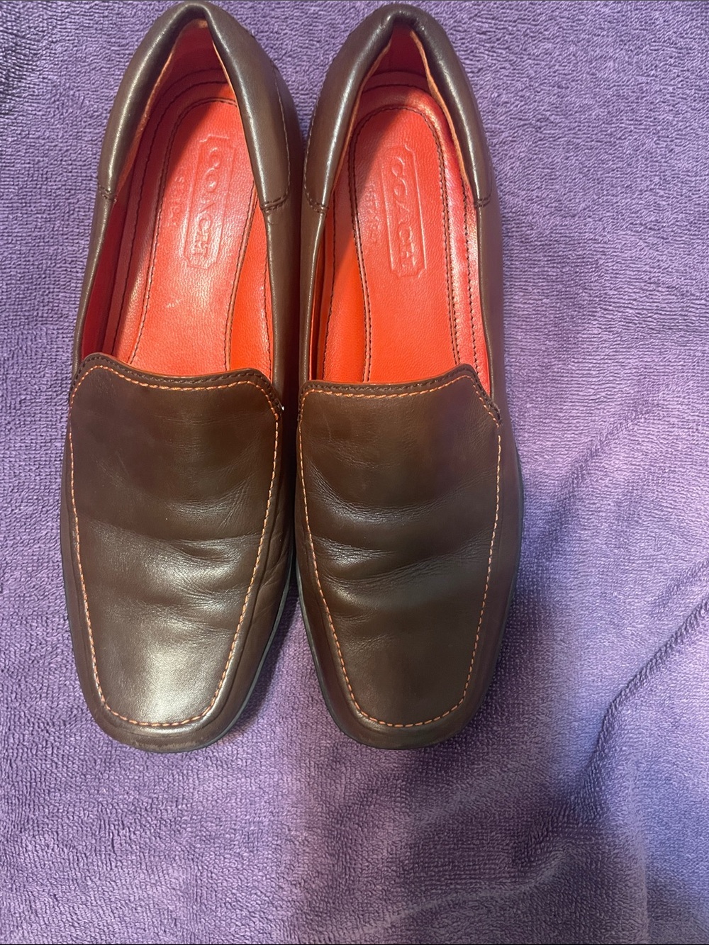 Women’s Coach Daisy Brown Leather Slip-On Loafers
